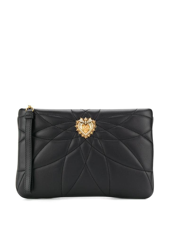 Dolce & Gabbana Quilted Devotion Clutch - Black