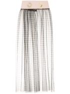 Tu Es Mon Trésor Sun And Moon Belted Tulle Apron Skirt - Black