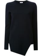 Scanlan Theodore Crepe Knit Asymmetric Sweater, Women's, Size: Medium, Blue, Wool