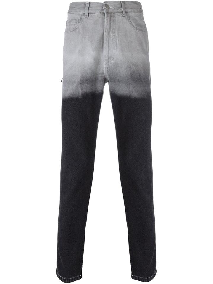 Christopher Shannon Dip-dyed Denim Jeans, Men's, Size: Medium, Grey, Cotton/polyester