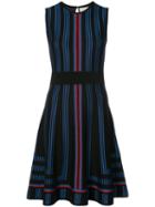 Carolina Herrera - Geometric Intarsia Lurex Skater Dress - Women - Polyester/wool/viscose - Xl, Blue, Polyester/wool/viscose
