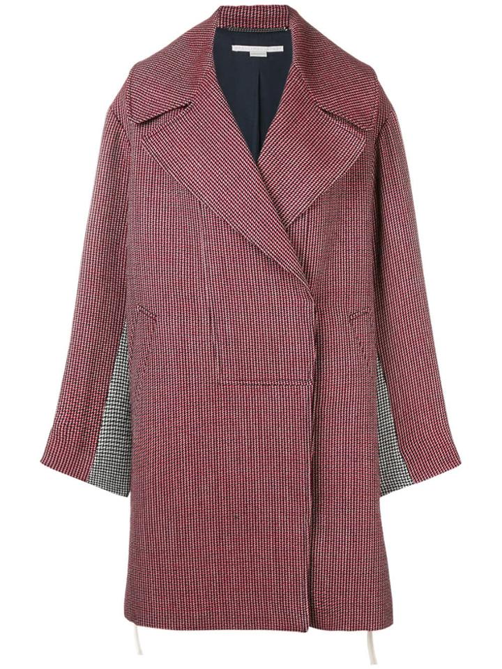 Stella Mccartney Houndstooth Oversized Coat - Red