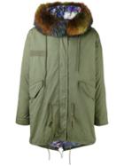 Liska - Fur Collar Parka - Unisex - Cotton/rabbit Fur/racoon Fur - M, Green, Cotton/rabbit Fur/racoon Fur