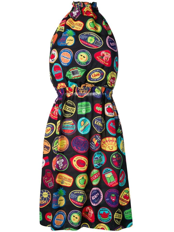 Love Moschino Fruit Stamp Dress - Black