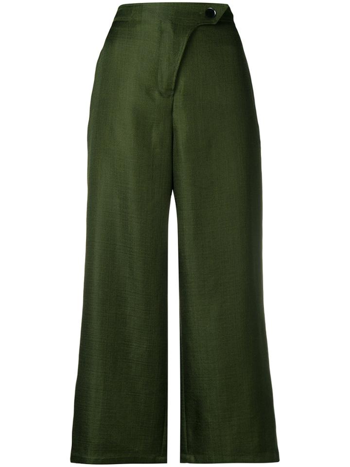 Christian Wijnants Cropped Wide Leg Trousers - Green