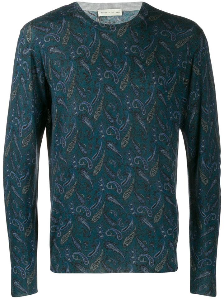 Etro Paisley Intarsia Jumper - Blue
