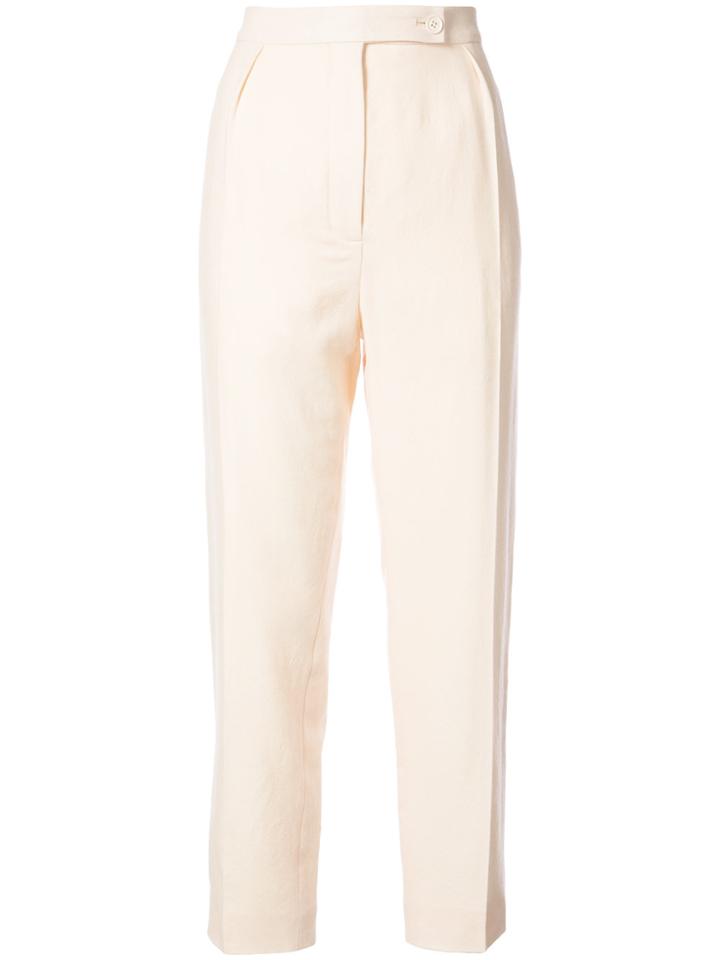 Nina Ricci High Waist Tailored Trousers - Nude & Neutrals