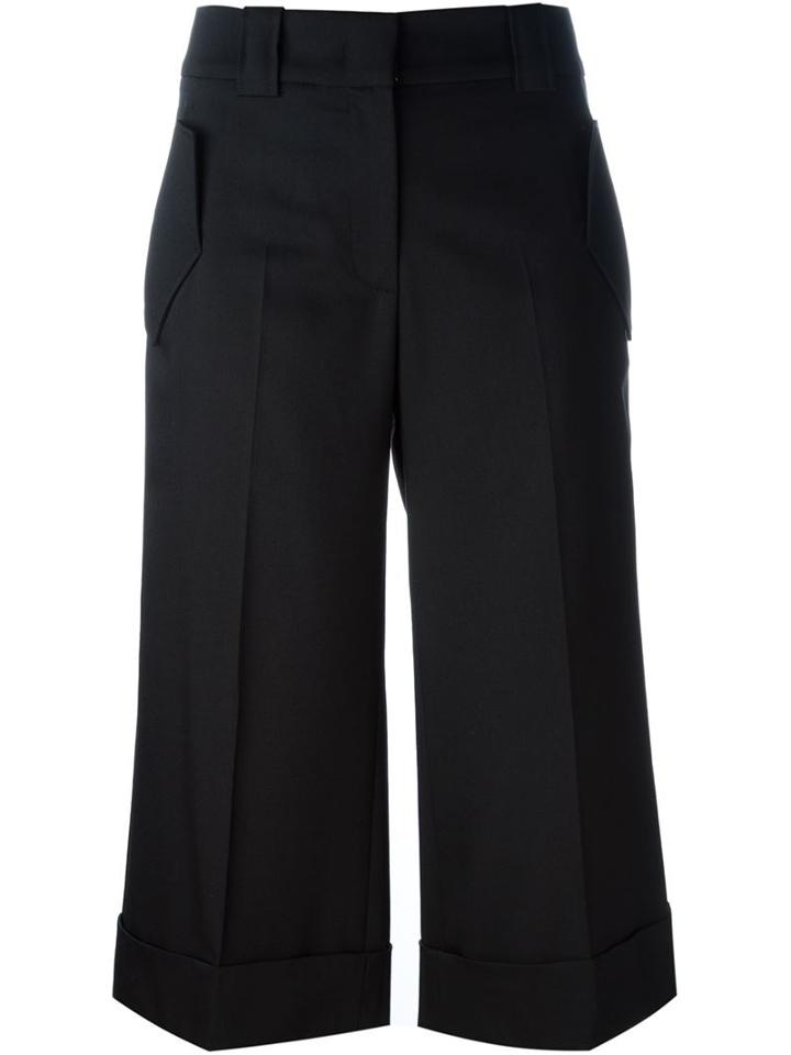 Jil Sander Navy Wide Leg Cropped Trousers