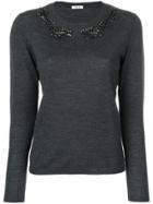 P.a.r.o.s.h. Embellished Knitted Sweater - Grey