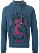 Dsquared2 Logo Hoodie, Men's, Size: Large, Blue, Cotton