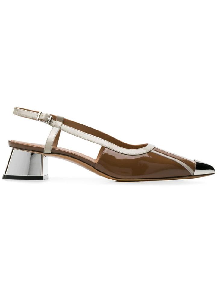 Marni Metal Cap Toe Pumps - Brown