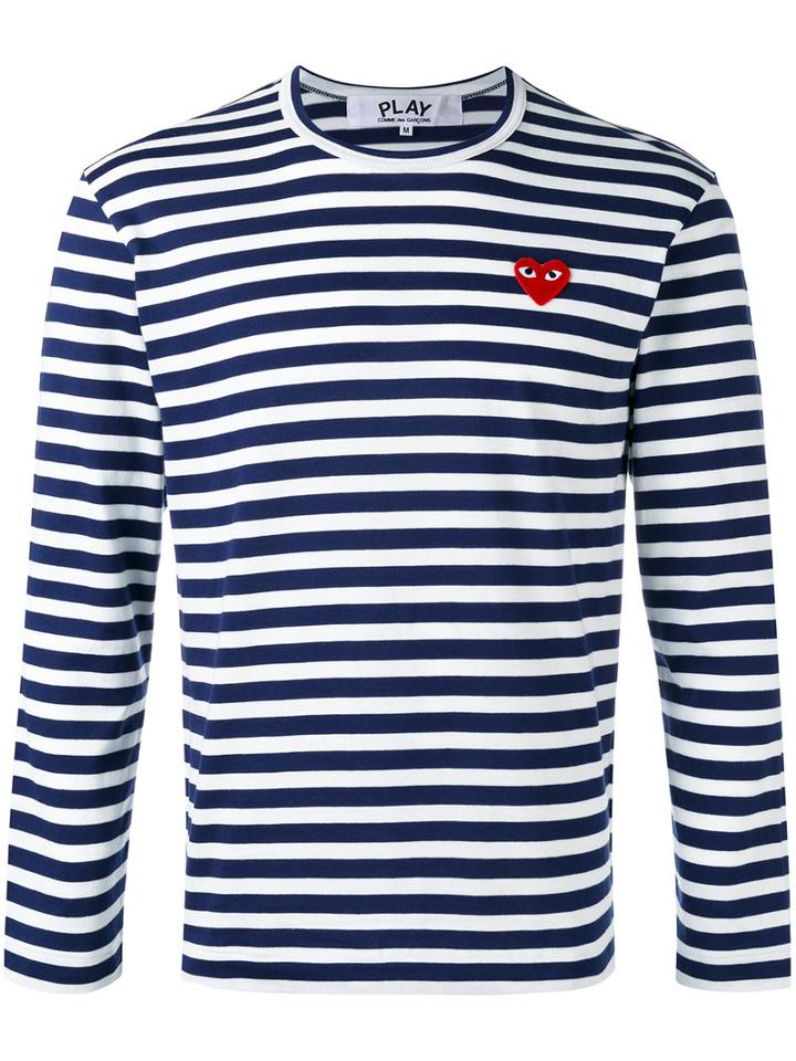 Comme Des Garçons Play - Striped Top - Men - Cotton - M, White, Cotton