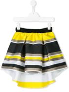 Loredana - Striped Cascading Skirt - Kids - Polyester - 10 Yrs, Yellow/orange
