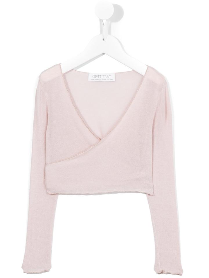 Opililai V-neck Cropped Top, Girl's, Size: 8 Yrs, Pink/purple