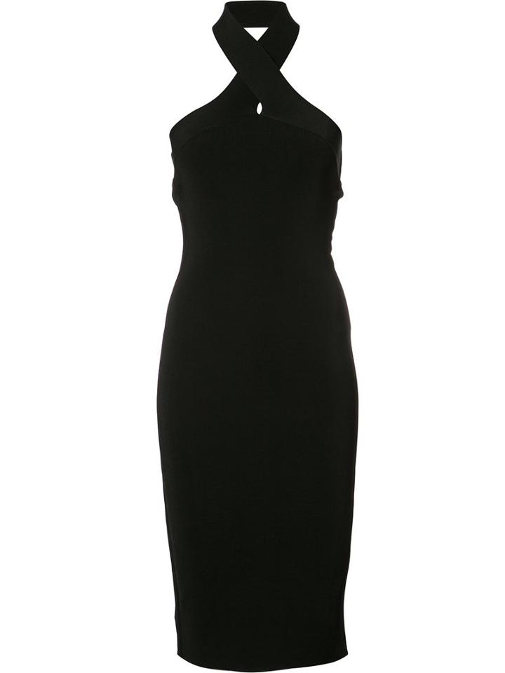 T By Alexander Wang Fitted Halter Neck Dress, Women's, Size: Xs, Black, Rayon/nylon/spandex/elastane