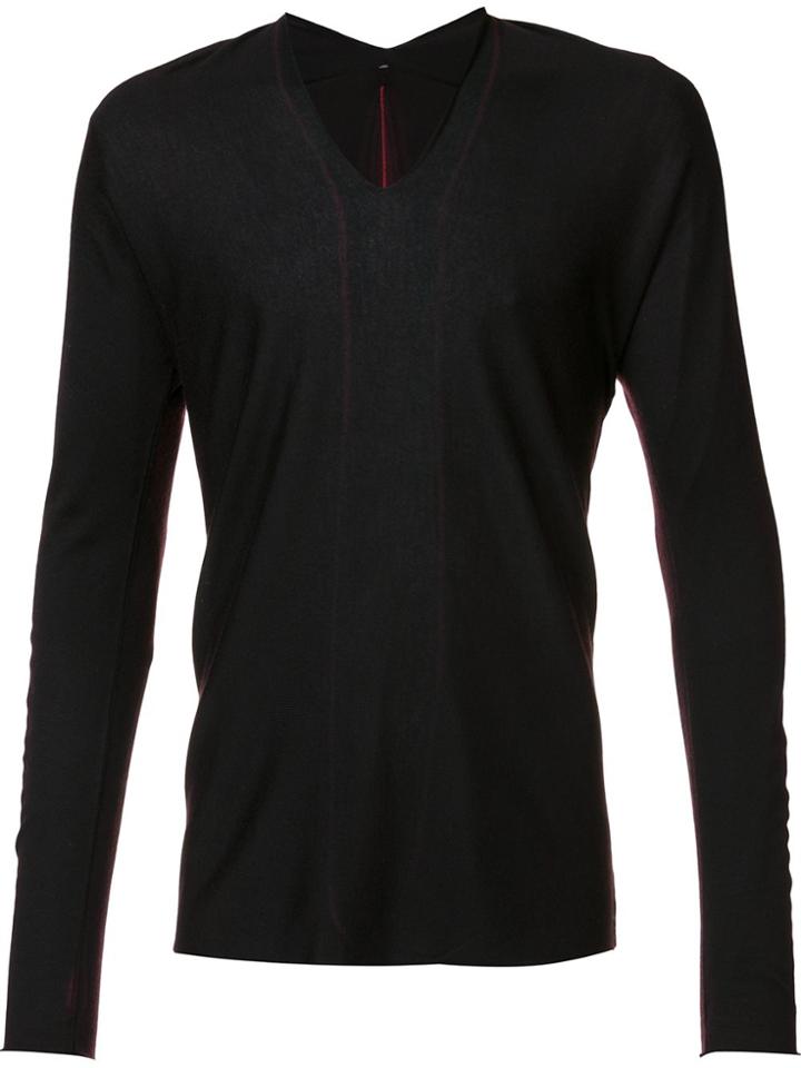 Rag & Bone Contrast Henley Jumper - Blue