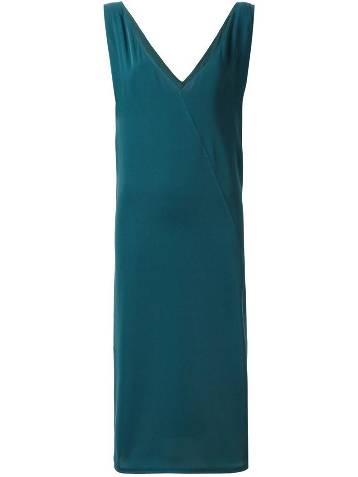 Mm6 Maison Margiela - V-neck Dress - Women - Polyester - 44, Green, Polyester