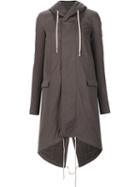 Rick Owens Drkshdw High Low Hem Oversized Coat, Women's, Size: Large, Grey, Cotton