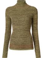 Apiece Apart Turtleneck Ribbed Jumper, Women's, Size: Medium, Brown, Cotton