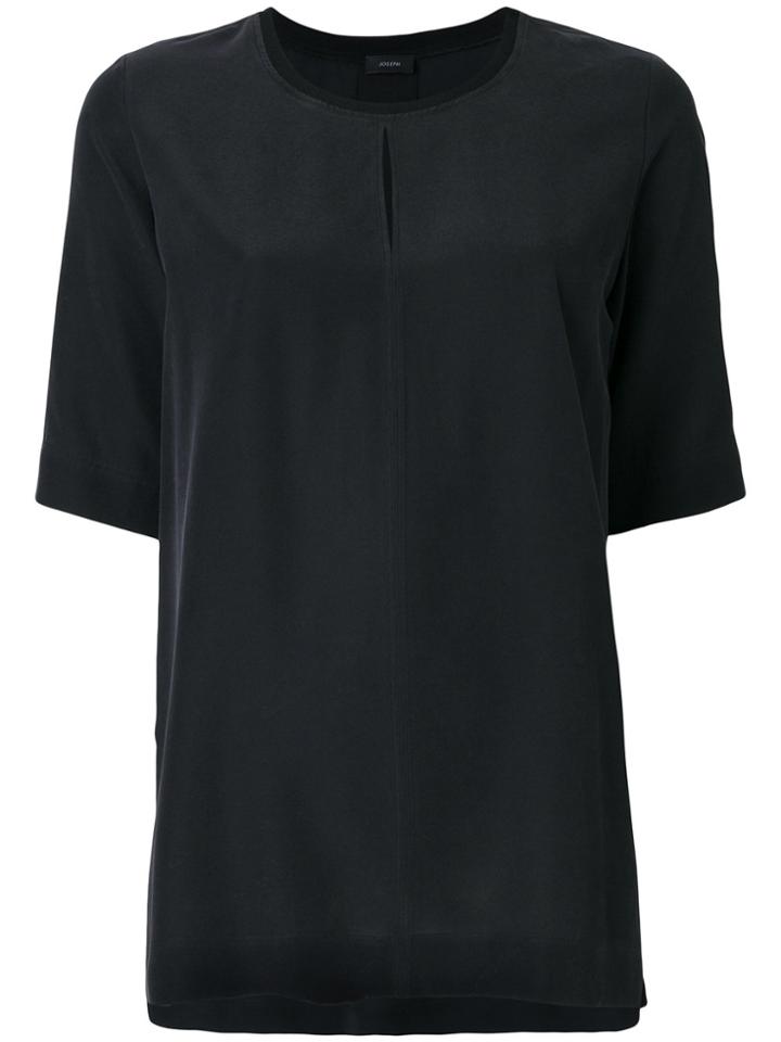 Joseph Front Slit Shortsleeved Blouse - Black