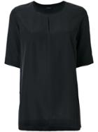 Joseph Front Slit Shortsleeved Blouse - Black