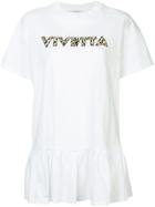 Vivetta Ruffle Trim Logo Print T-shirt - White