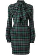 Dsquared2 Checked Pussybow Collar Dress - Green