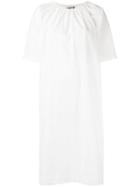 Hache - Gathered Neck Dress - Women - Cotton/spandex/elastane - 40, White, Cotton/spandex/elastane