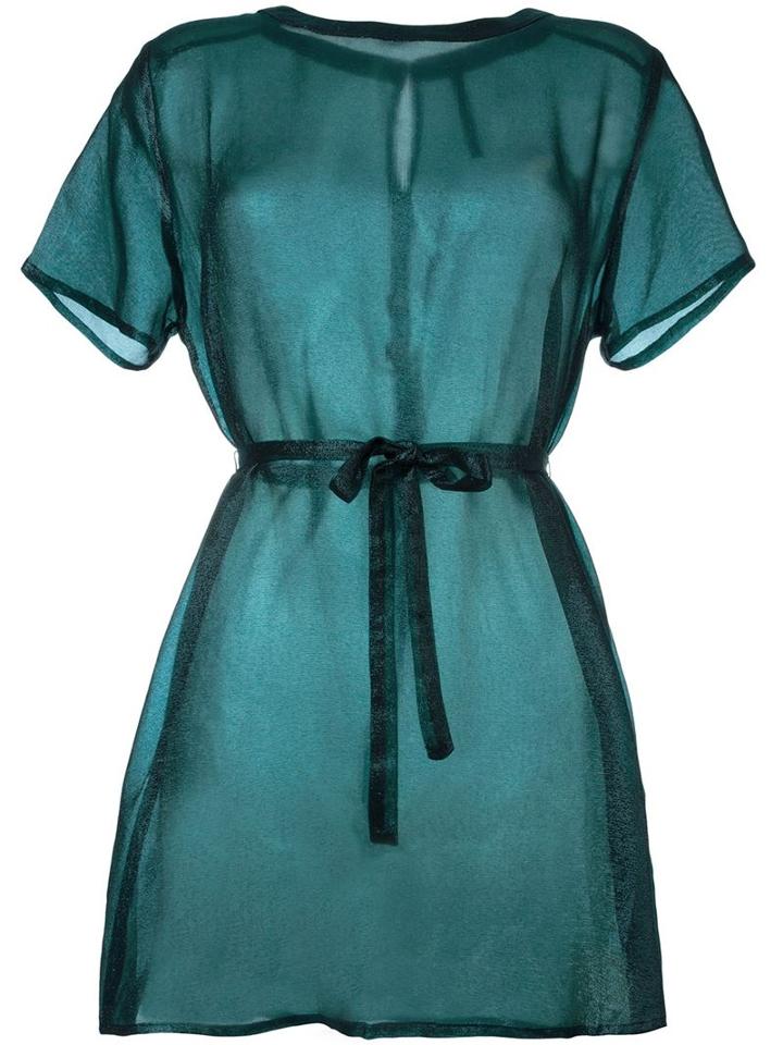 Minimarket Semi Sheer Tie Up Shirt Dress