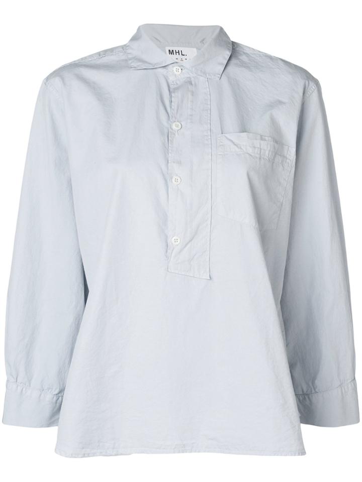 Margaret Howell Asymmetric Collar Shirt - Blue