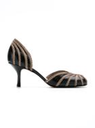 Sarah Chofakian Panelled Kitten Heel Pumps - Black
