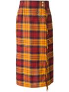 Louis Feraud Vintage Checked Blanket Culottes - Yellow & Orange