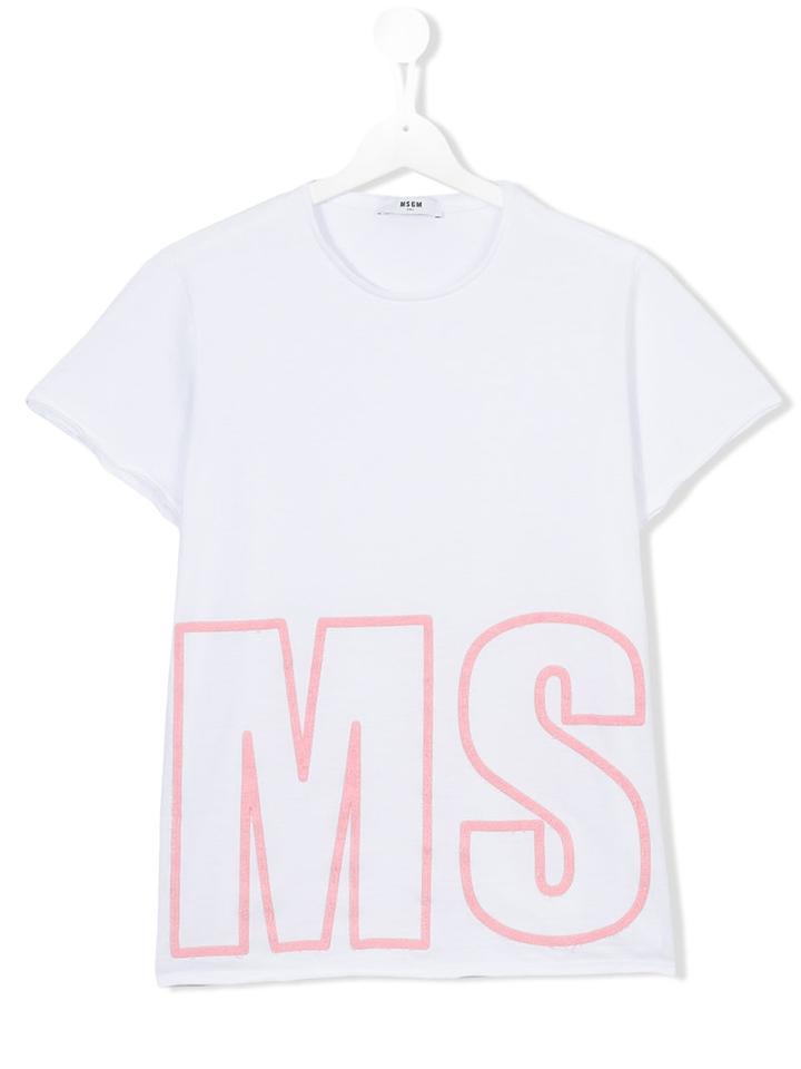 Msgm Kids - Logo Print T-shirt - Kids - Cotton - 14 Yrs, Girl's, White