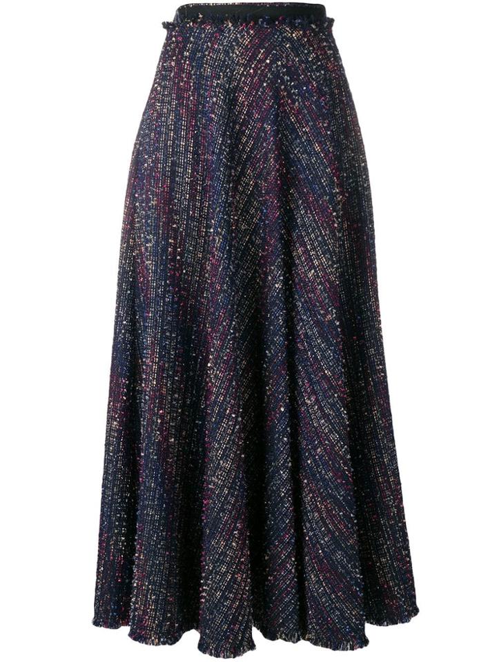 Talbot Runhof Sparkle Tweed Skirt - Blue
