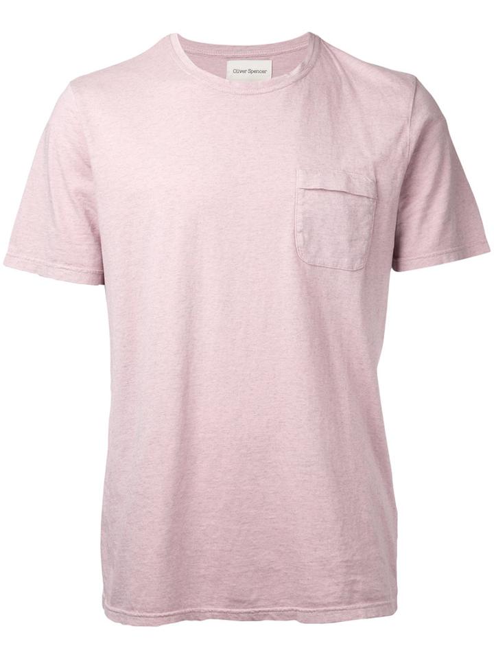 Oliver Spencer Envelope Pocket T- Shirt, Men's, Size: Medium, Pink/purple, Cotton