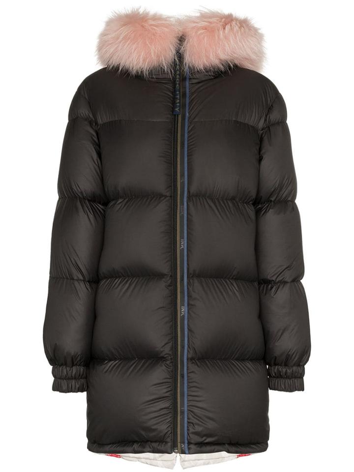 Mr & Mrs Italy Interior Puffer Coat - Black