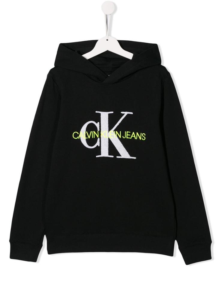 Calvin Klein Kids Hooded Logo Sweatshirt - Black