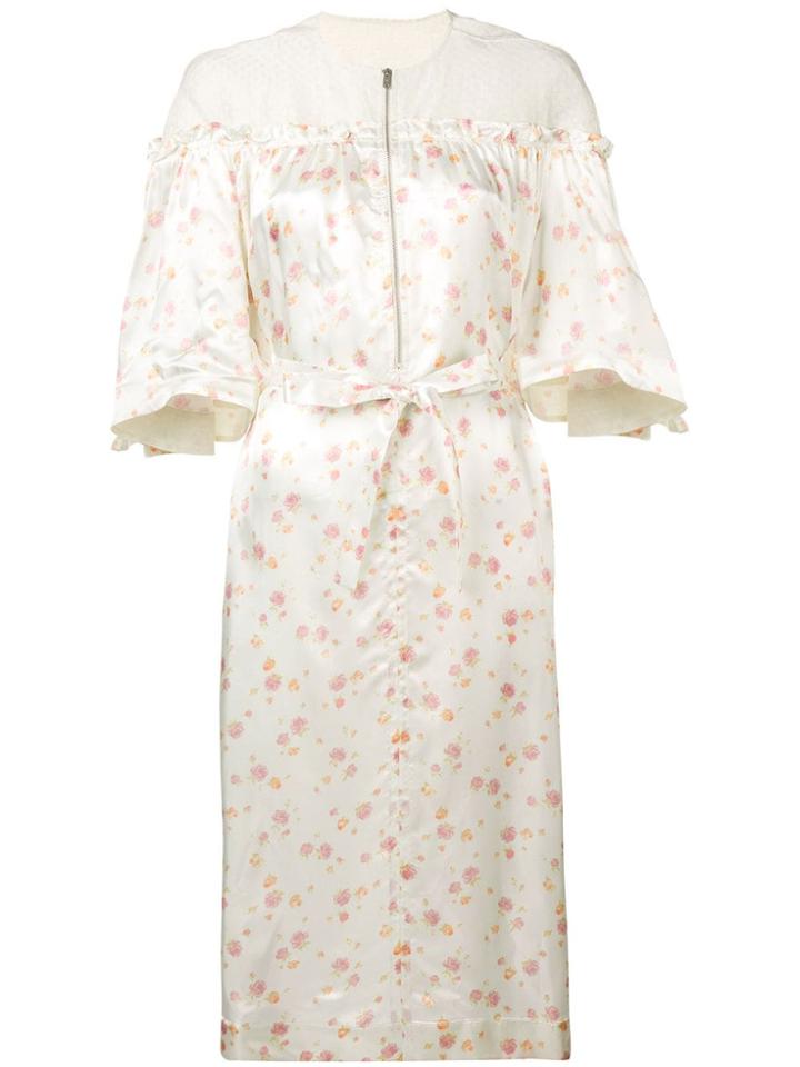 Golden Goose Floral Print Dress - White