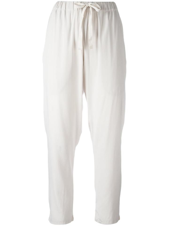 Kristensen Du Nord - Drawstring Jogging Pants - Women - Silk/cotton/spandex/elastane - 3, Women's, Nude/neutrals, Silk/cotton/spandex/elastane