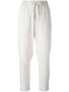 Kristensen Du Nord - Drawstring Jogging Pants - Women - Silk/cotton/spandex/elastane - 3, Women's, Nude/neutrals, Silk/cotton/spandex/elastane