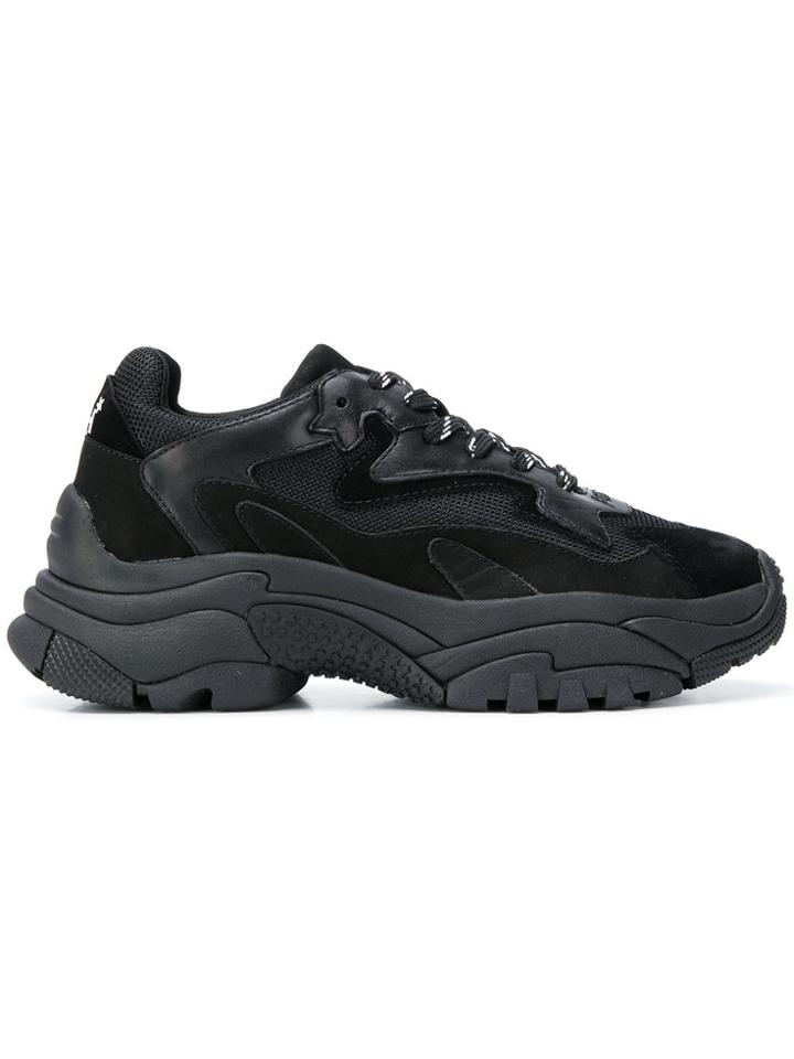 Ash Lace Up Low Platform Trainers - Black