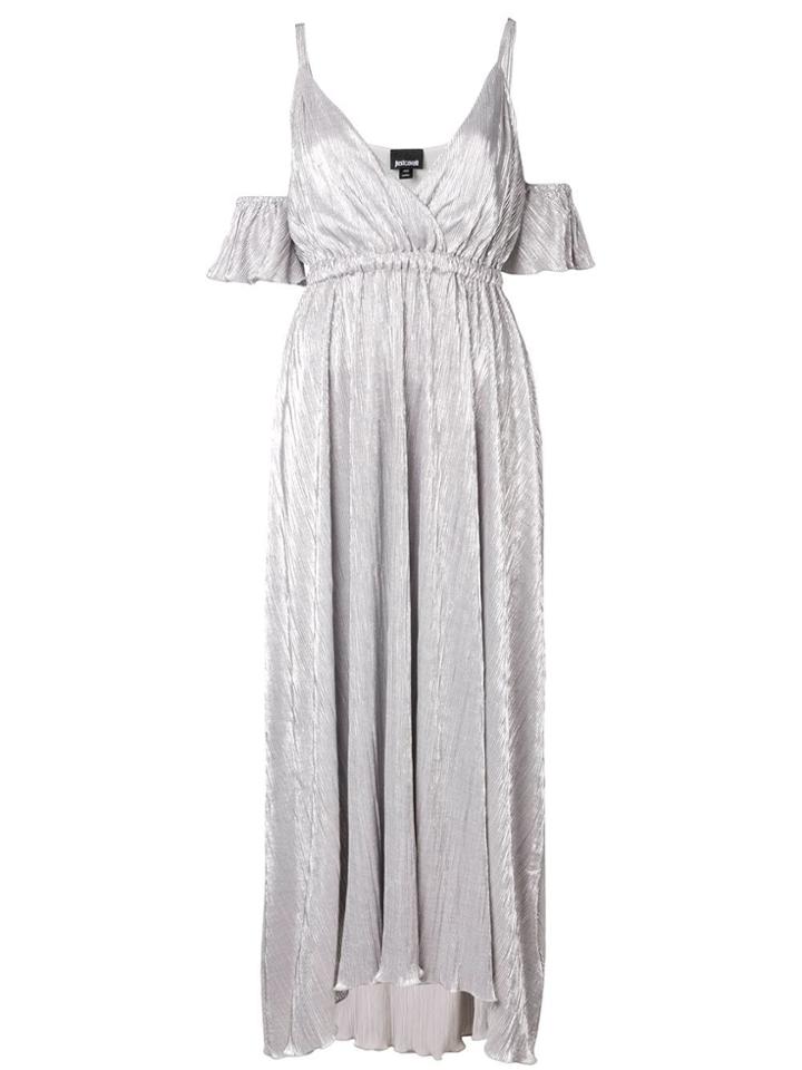 Just Cavalli V-neck Long Dress - Silver
