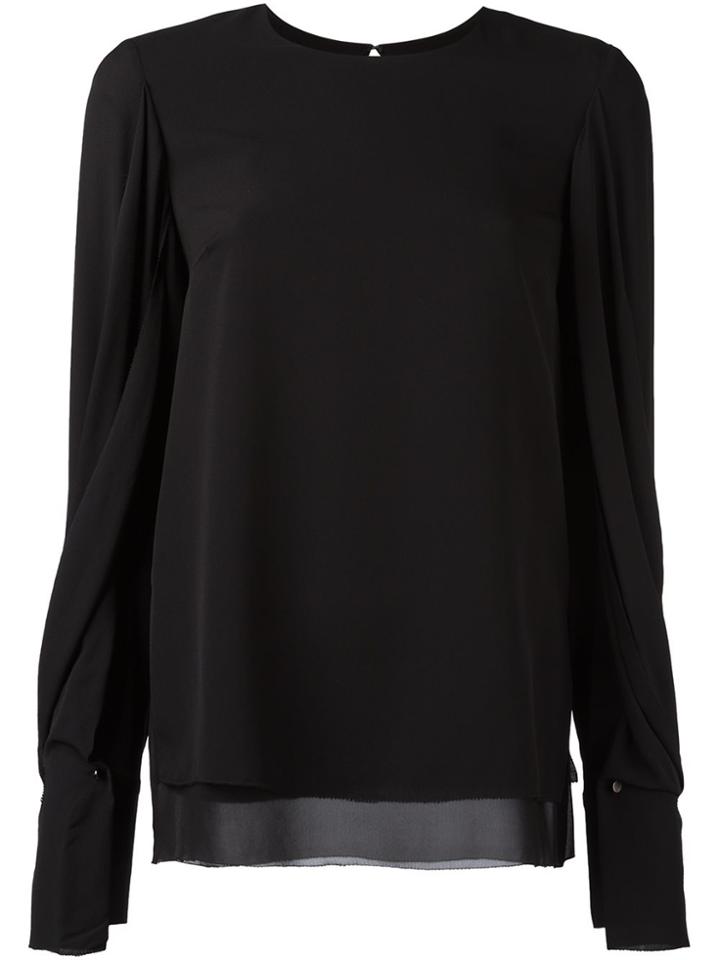 3.1 Phillip Lim Draped Sleeve Blouse - Black