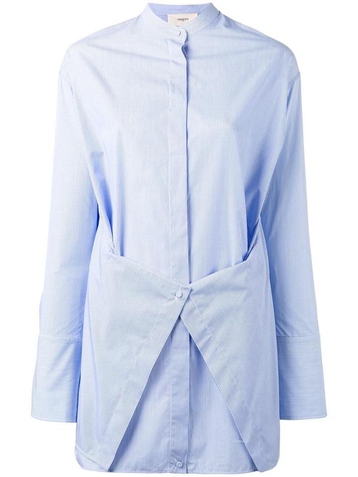 Ports 1961 Band Collar Shirt, Women's, Size: 36, Blue, Cotton