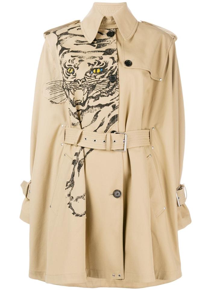 Valentino Tiger Print Trench Coat - Nude & Neutrals