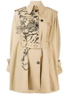 Valentino Tiger Print Trench Coat - Nude & Neutrals