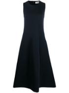 Jil Sander Asymmetric Pleated Sleeveless Dress - Blue