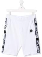 Philipp Plein Junior Contrast Logo Shorts - White