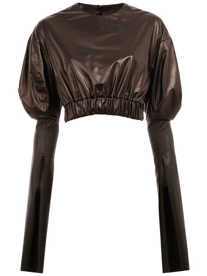Drome Slit Sleeve Cropped Blouse