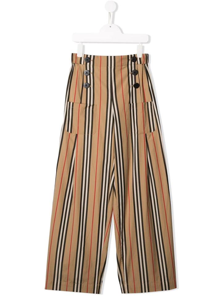 Burberry Kids Classic Flared Trousers - Neutrals